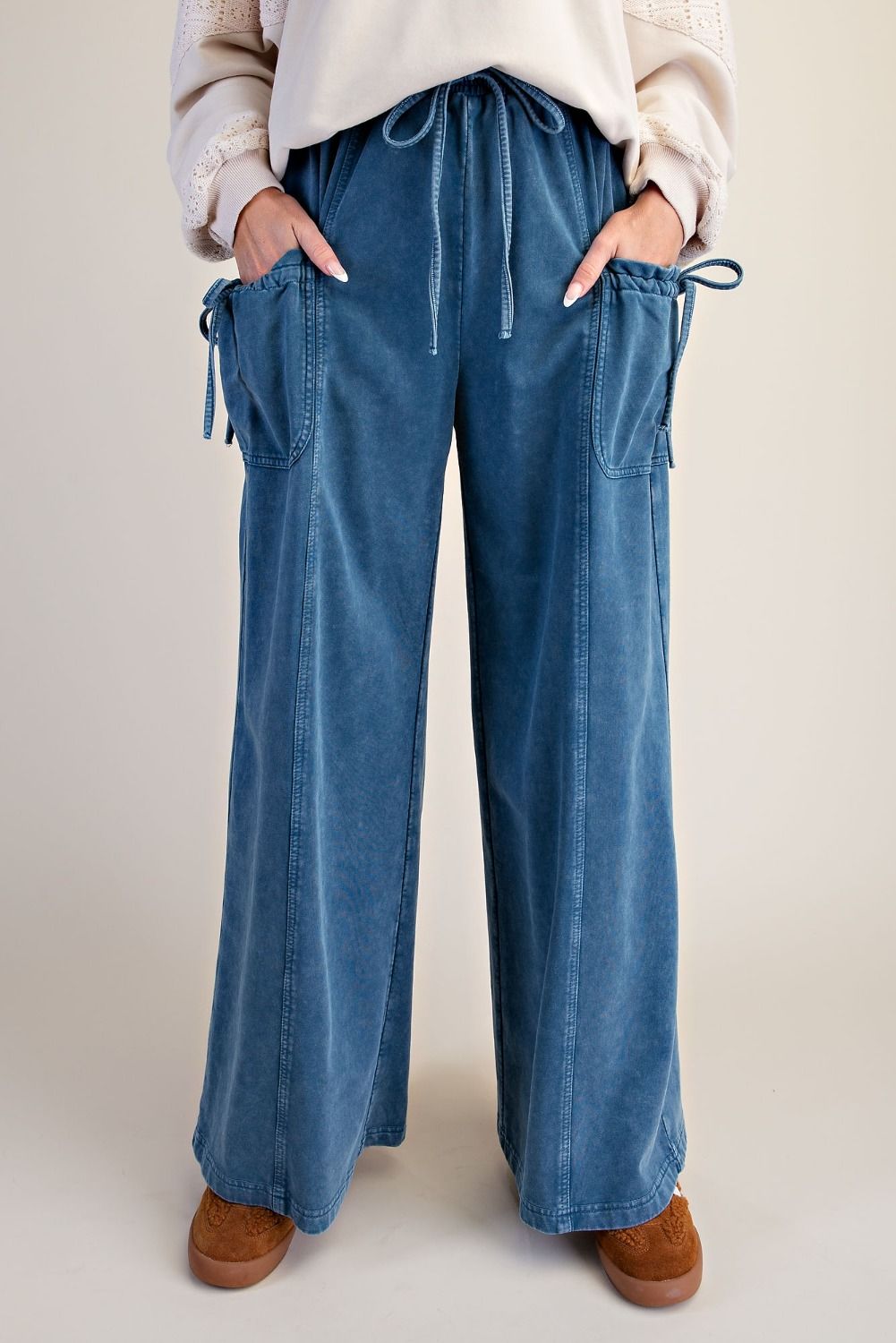 Mineral Washed Terry Knit Pants