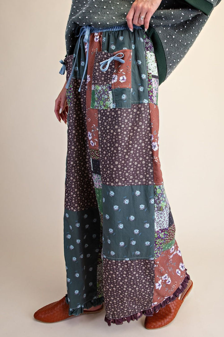 Patchwork Woven Pants
