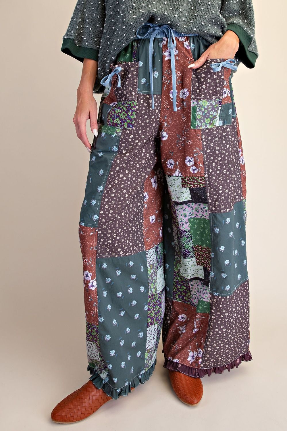 Patchwork Woven Pants