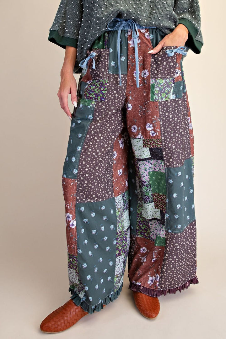 Patchwork Woven Pants