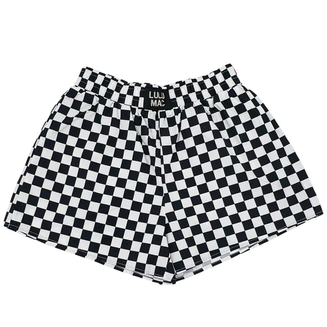 Black White Check Boxer Short