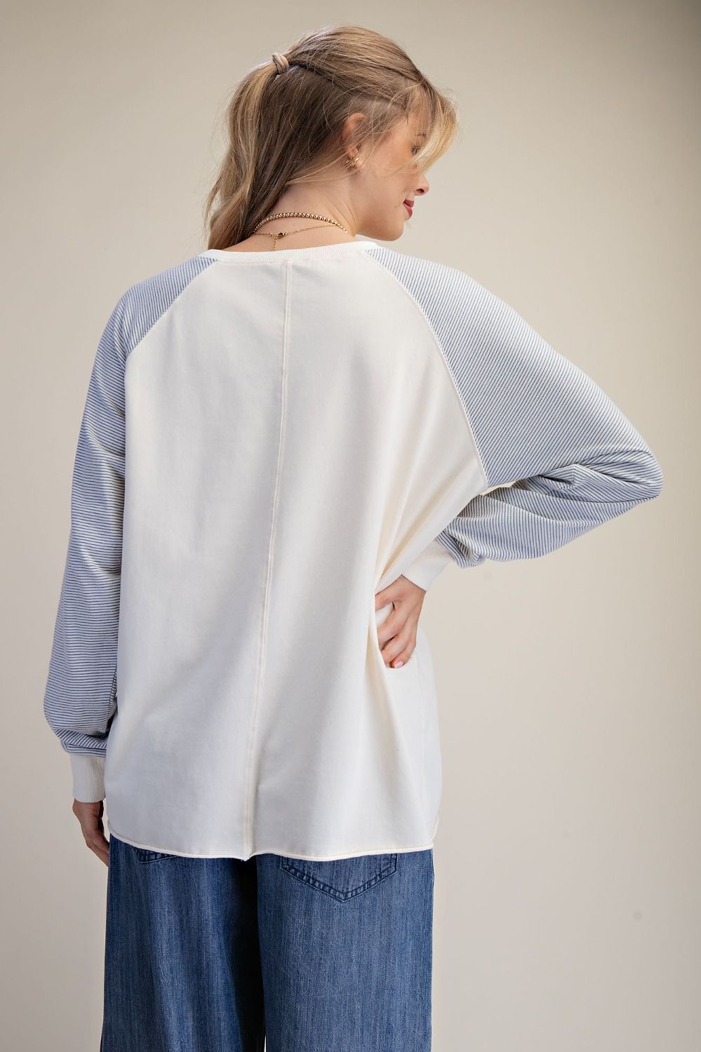 Pin Stripe Graphic Front Top