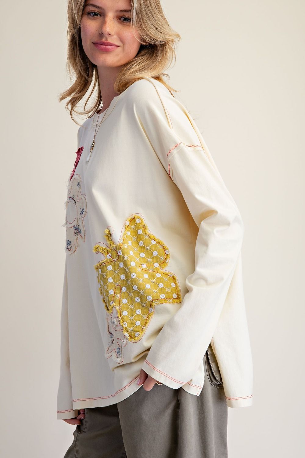 Floral Patch Cotton Top