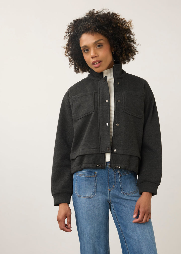 Charcoal Bomber Knit Jacket