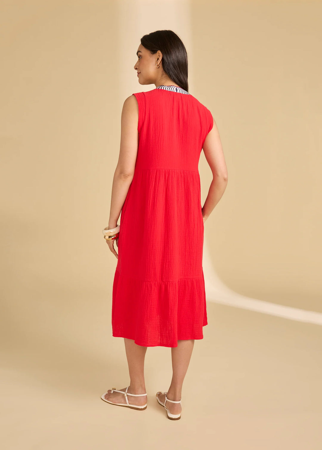 Sleeveless Tiered Midi Dress