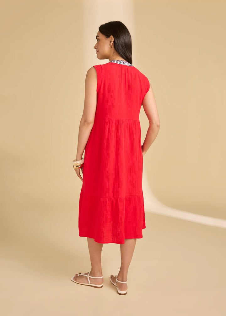 Sleeveless Tiered Midi Dress