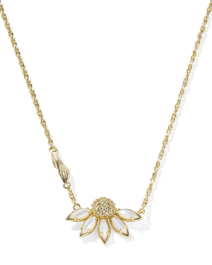 Anya Flower Pendant Gold Ivory Mix