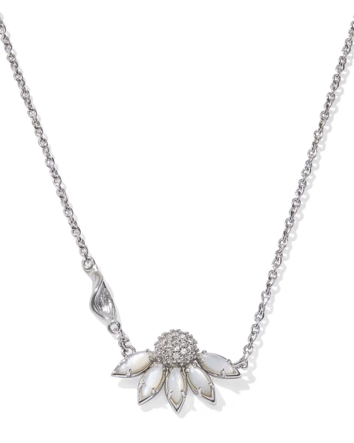 Anya Flower Pendant RHOD Ivory Mix