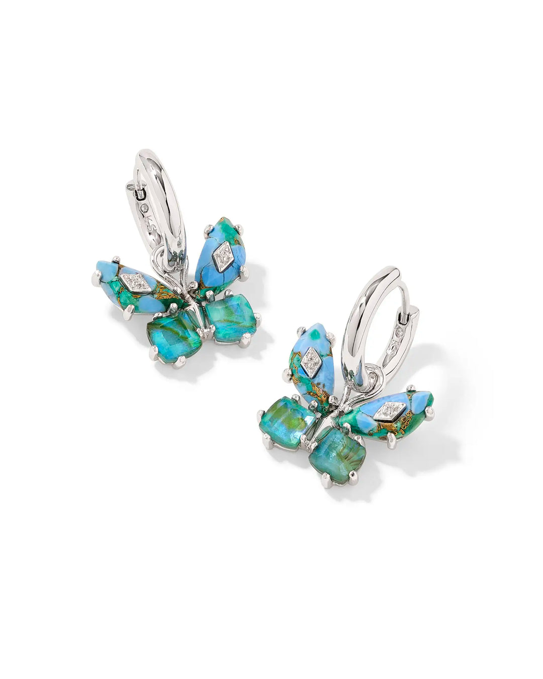 Bianca Butterfly Huggie Gold Bright Aqua