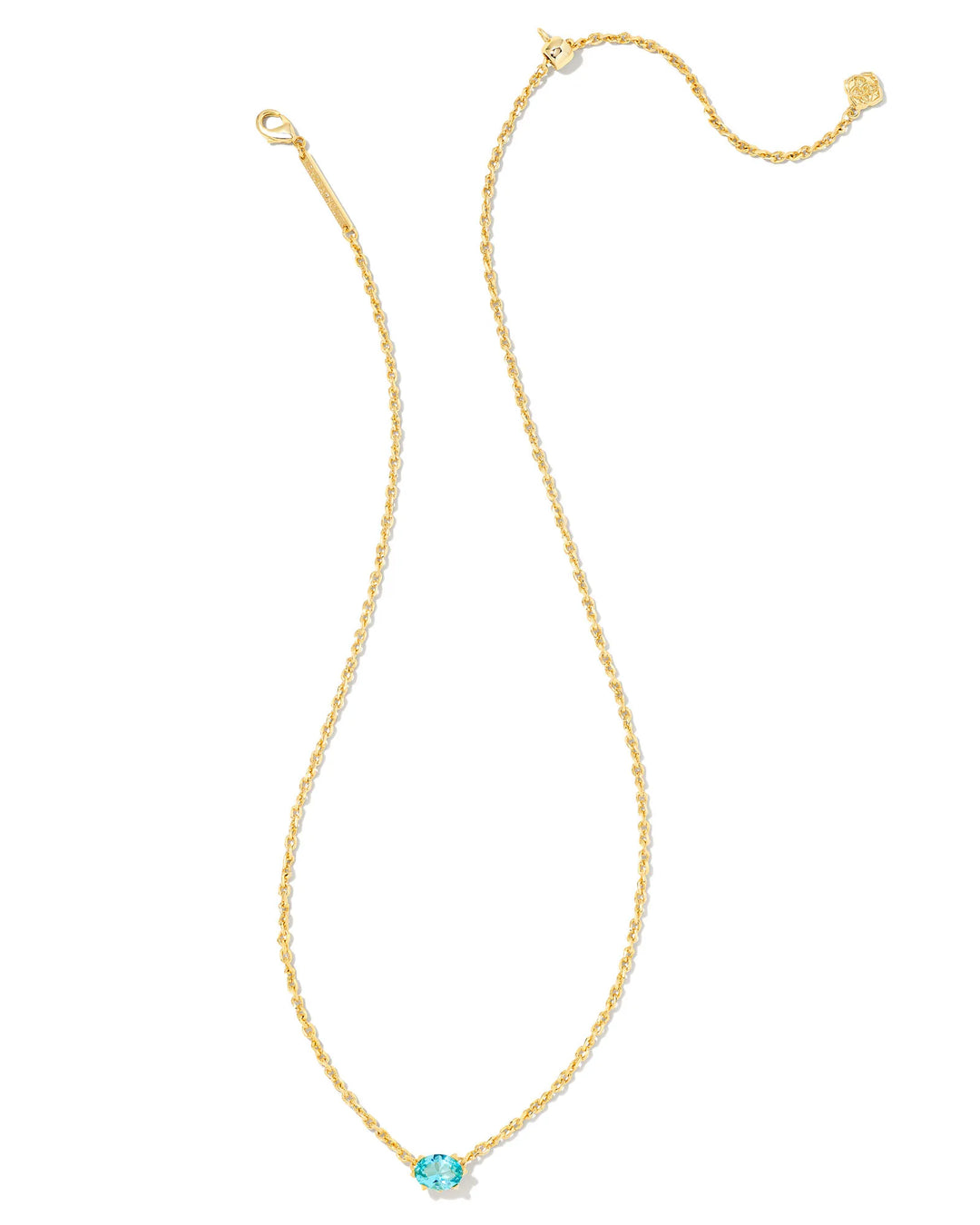 Cailin Pendant Gold Aqua Crystal