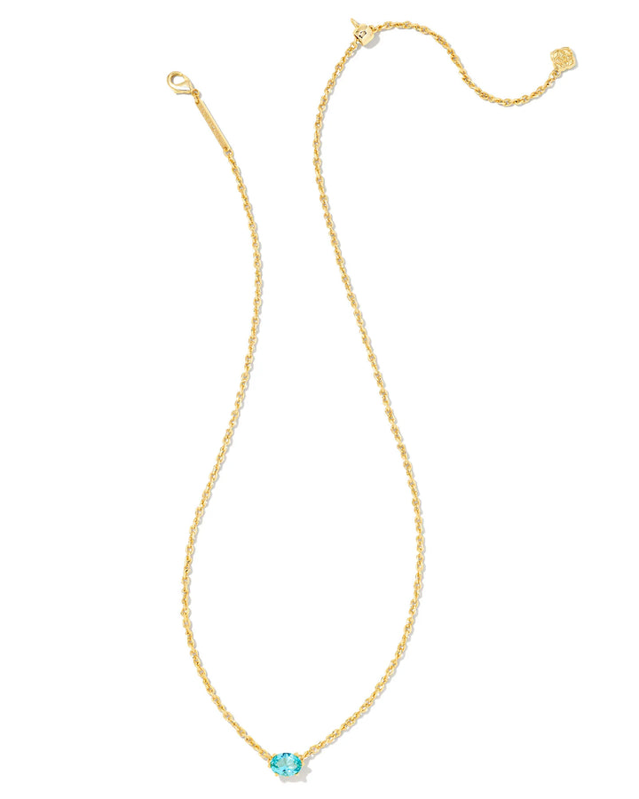 Cailin Pendant Gold Aqua Crystal