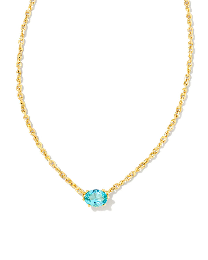 Cailin Pendant Gold Aqua Crystal