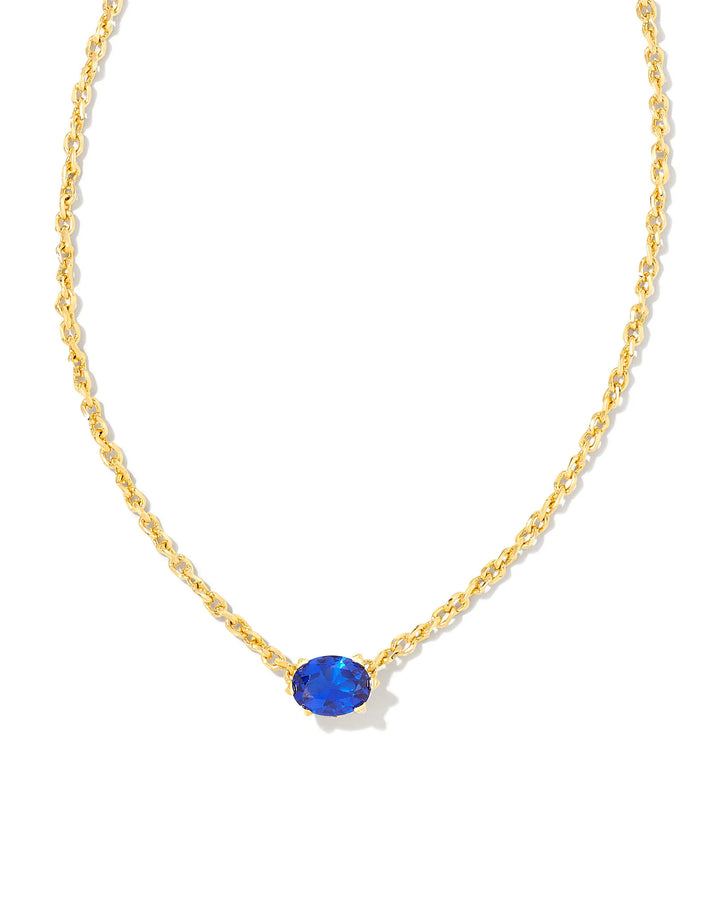 Cailin Pendant Gold Blue Crystal
