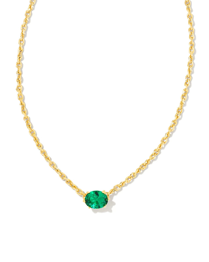 Cailin Pendant Gold Green Crystal