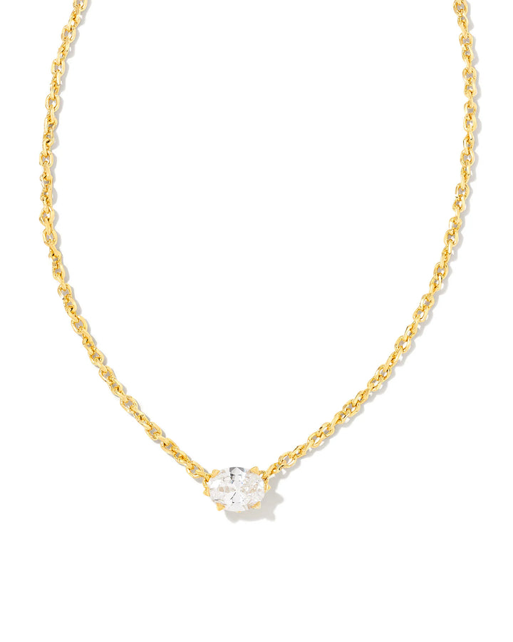 Cailin Pendant Gold Metal White CZ