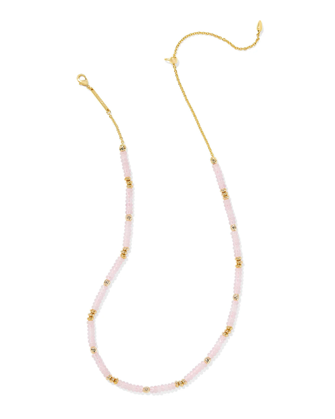 Deliah Strand Necklace Gold Rose Quartz