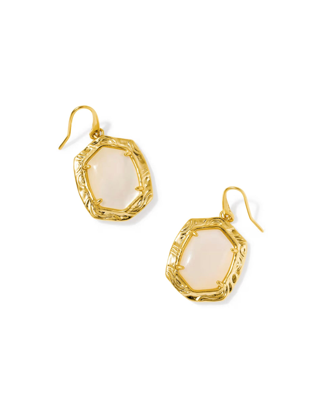 Tiger Stripe Daphne Drop Earring Gold MOP