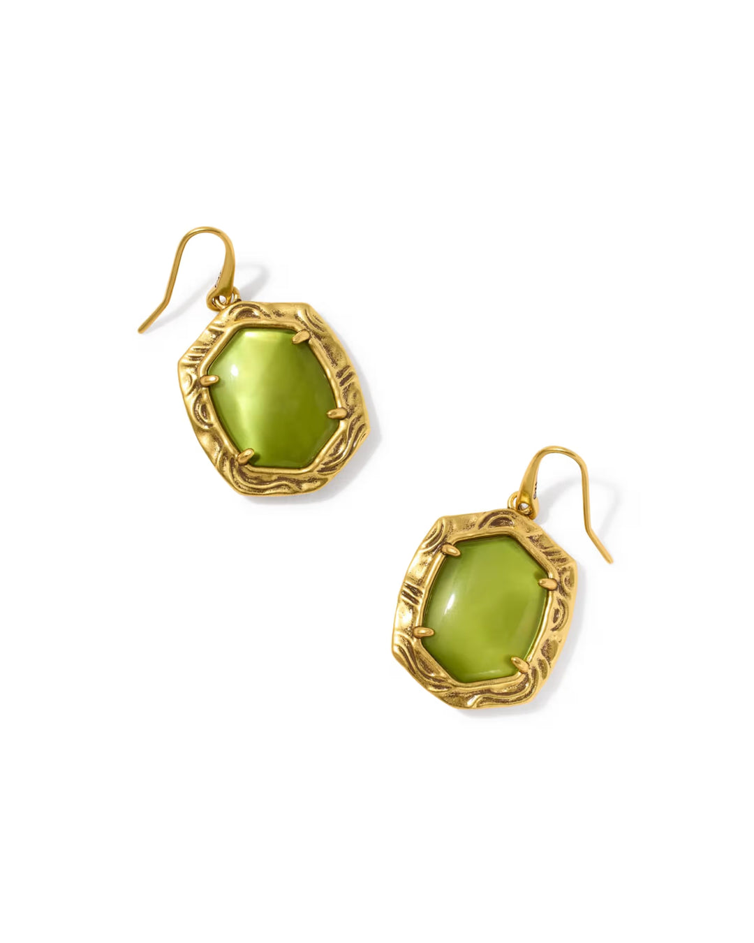 Tiger Stripe Daphne Drop Earring Gold Green