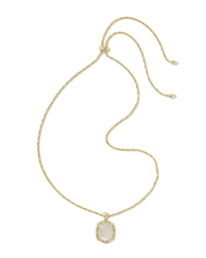 Tiger Stripe Daphne Small Long Pendant Gold MOP