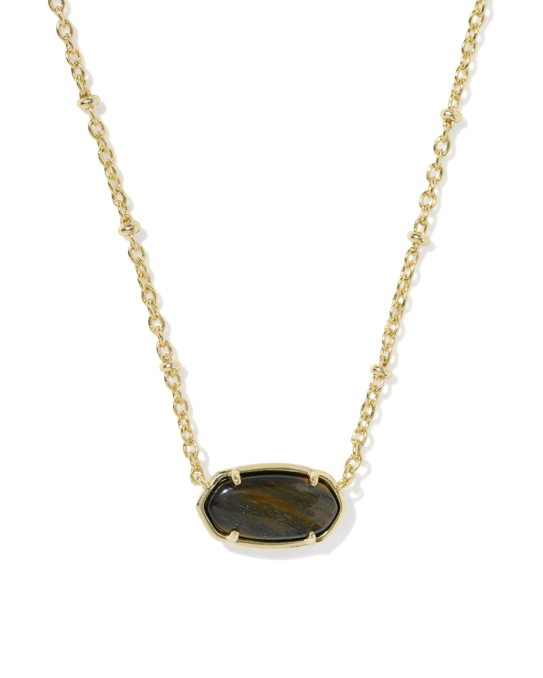 Tiger Stripe Elisa Necklace Gold Dark Brown