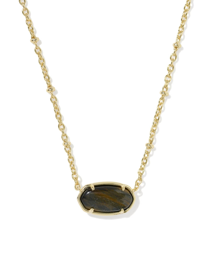 Tiger Stripe Elisa Necklace Gold Dark Brown
