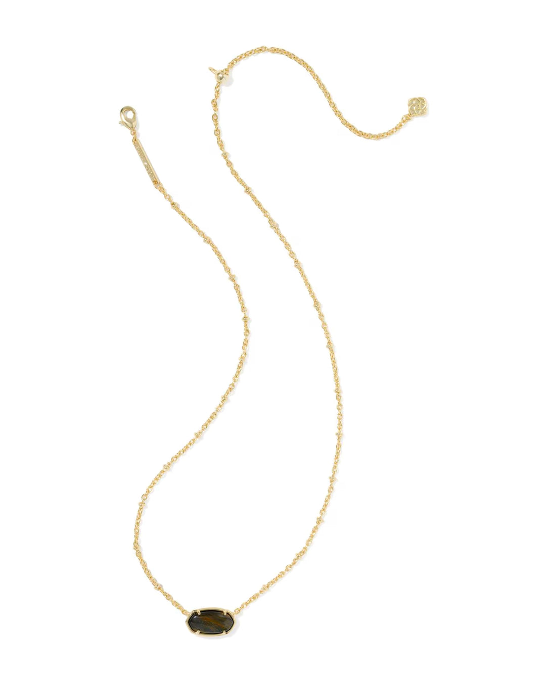 Tiger Stripe Elisa Necklace Gold Dark Brown