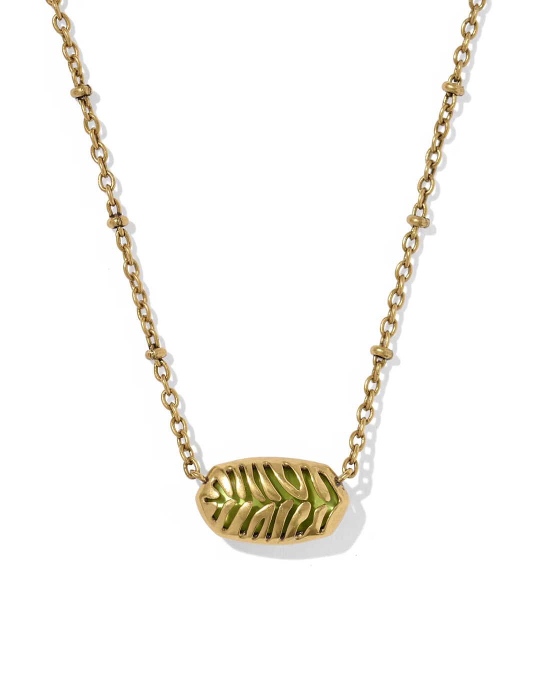 Tiger Stripe Elisa Necklace Gold Green