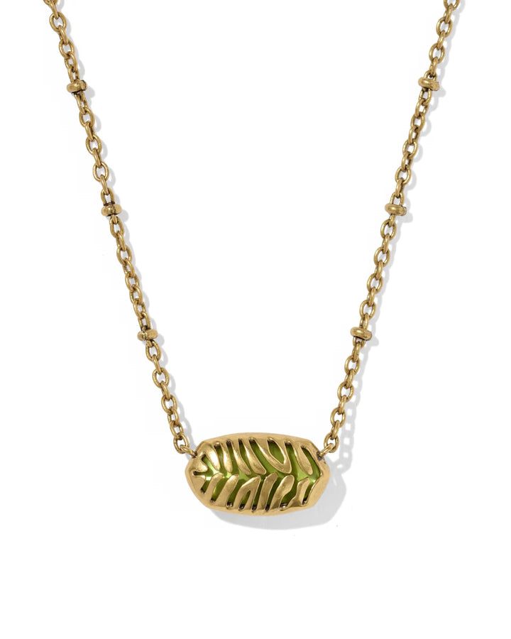 Tiger Stripe Elisa Necklace Gold Green