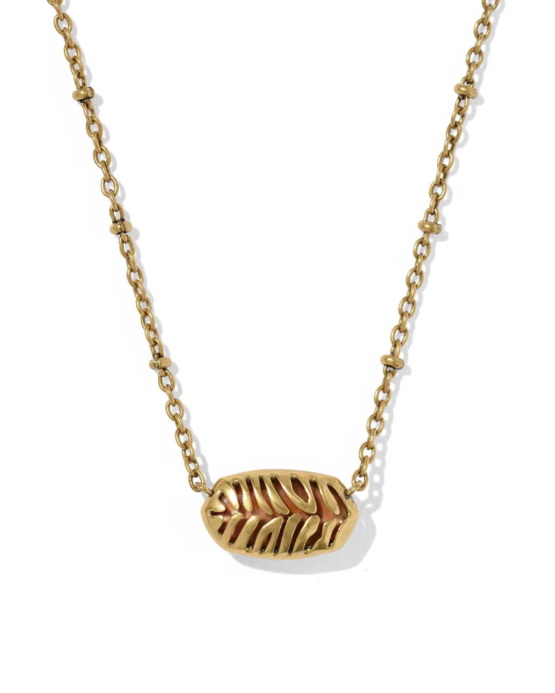 Tiger Stripe Elisa Necklace Gold Orange