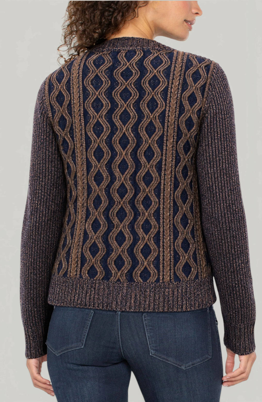 Navy/Brown Crewneck Sweater