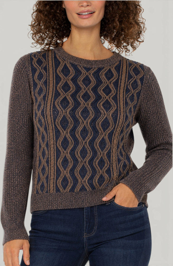 Navy/Brown Crewneck Sweater