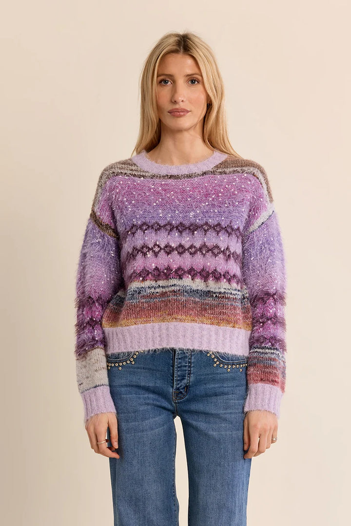 Mauve Fluffy Knit Sweater