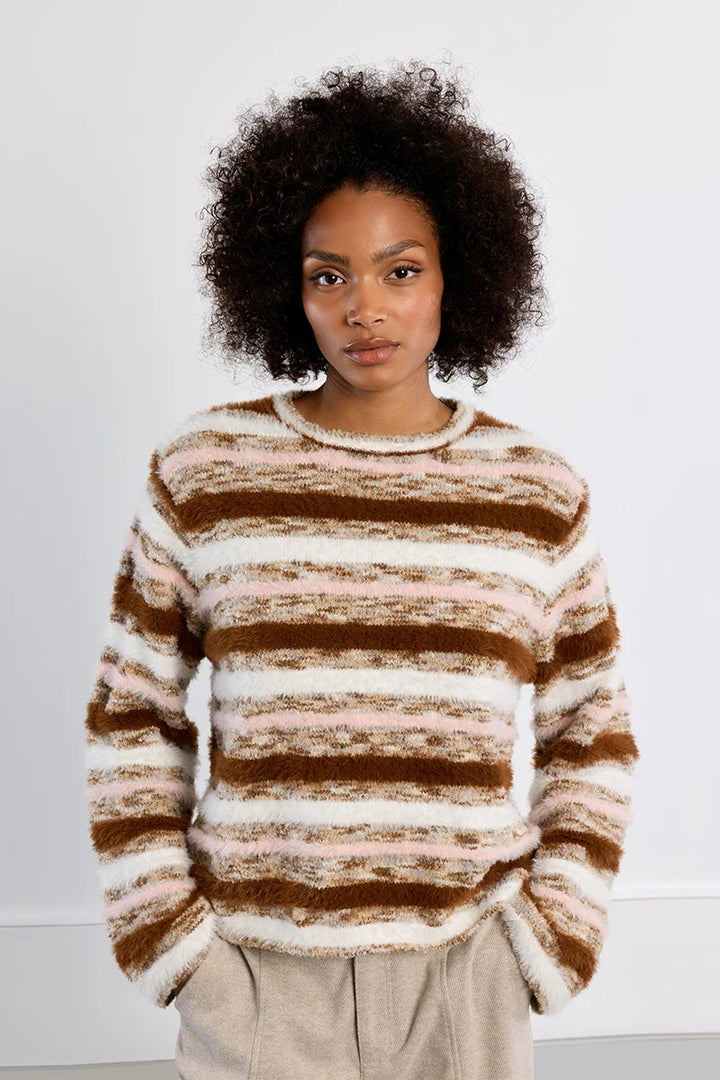 Striped Fluffy Sweater