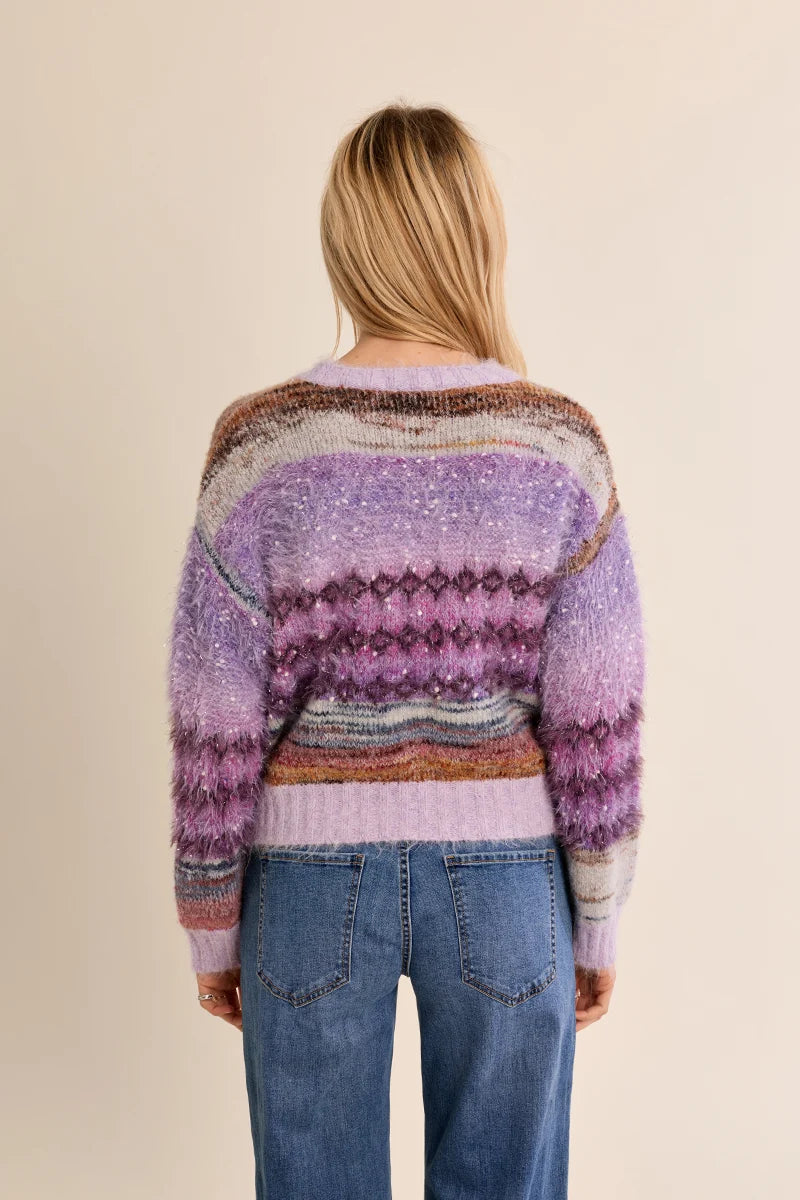 Mauve Fluffy Knit Sweater