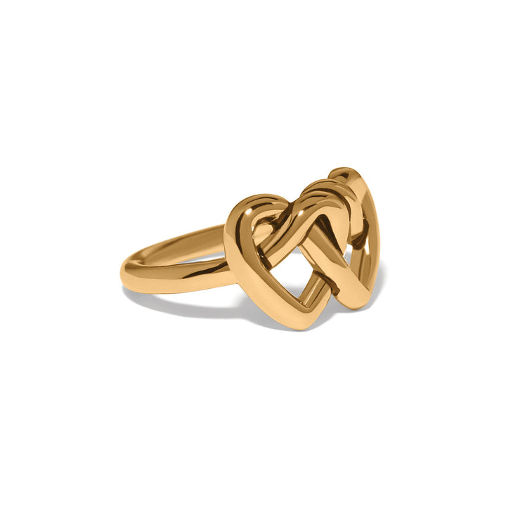 Interlok Linked Hearts Gold Ring
