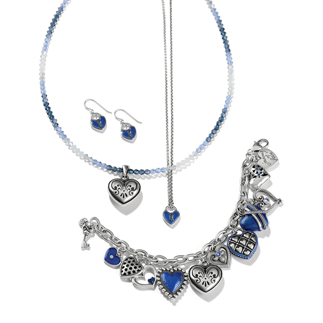 One Heart Padlock French Wire