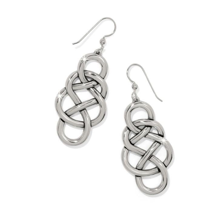 Interlok Braid Drop French Wire Earrings Silver