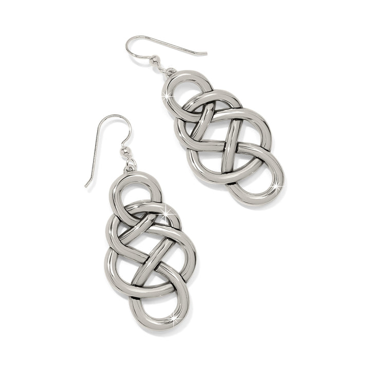 Interlok Braid Drop French Wire Earrings Silver
