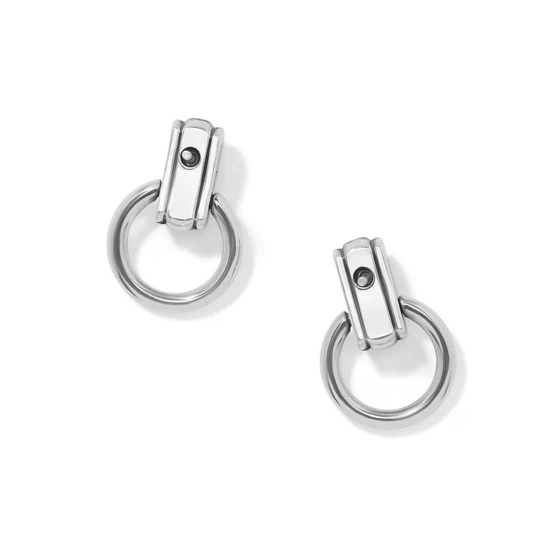 Mosaic Two Tone Mini Post Drop Earrings