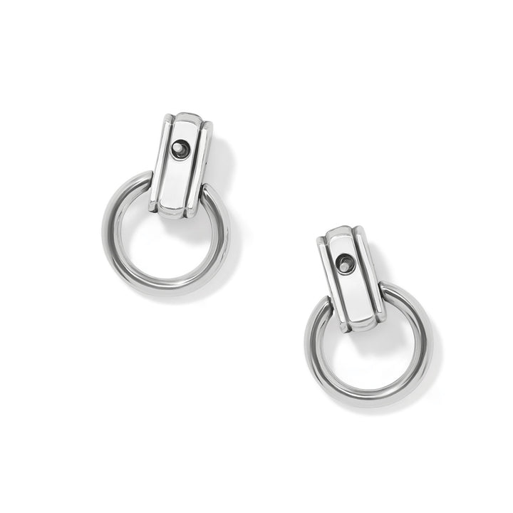 Mosaic Two Tone Mini Post Drop Earrings