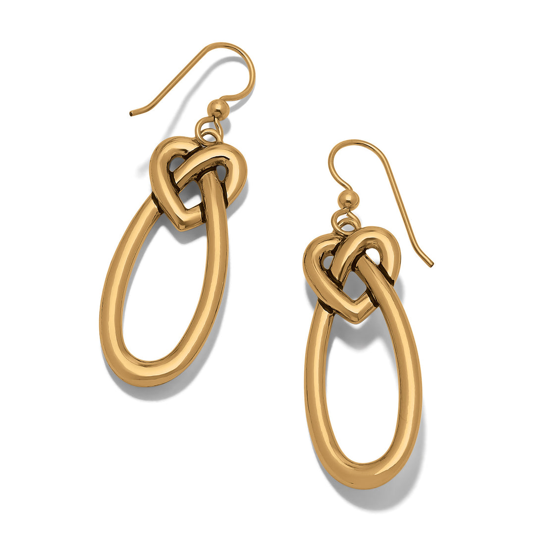 Interlok Linked Hearts French Wire Earrings Gold