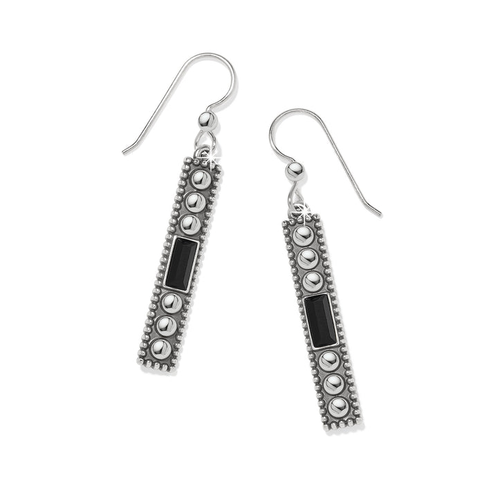 Pretty Tough Gem Black French Wire Earrings
