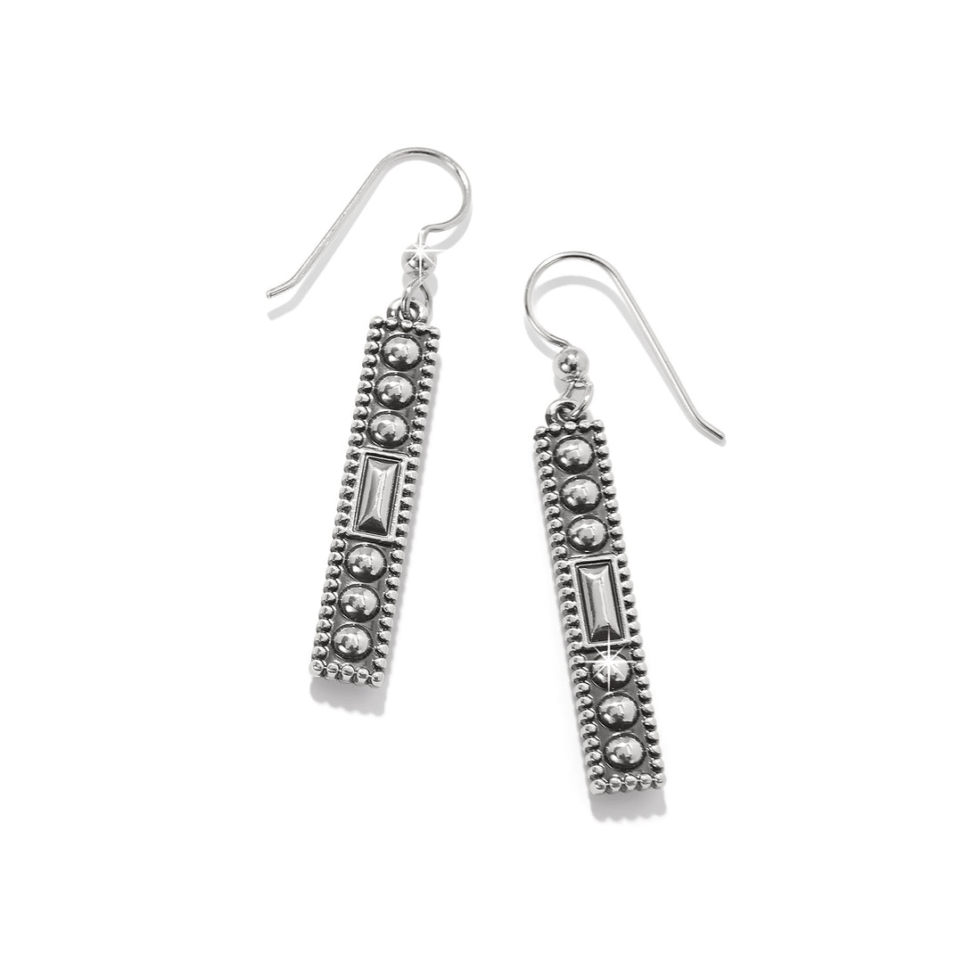 Pretty Tough Gem Black French Wire Earrings