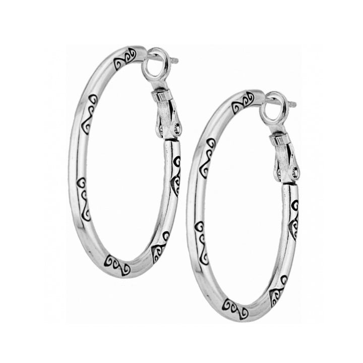 Silver Oval Hoop Charm Earring