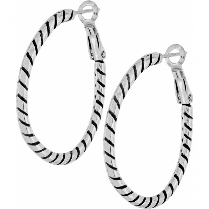 SIL Twist Oval Hoop Charm Earring