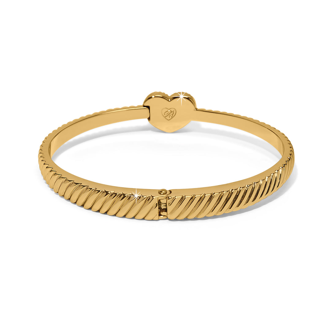 Celestia Heart Hinged Gold Bangle