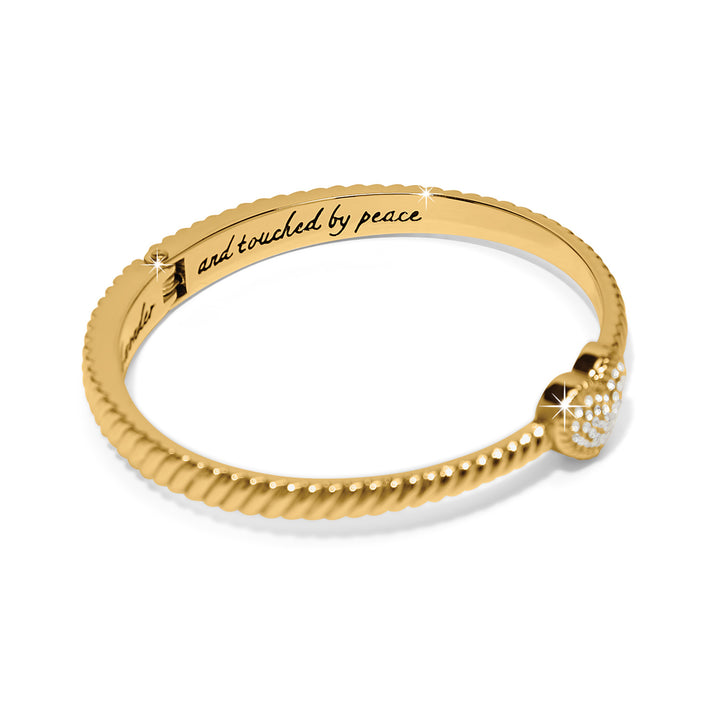 Celestia Heart Hinged Gold Bangle
