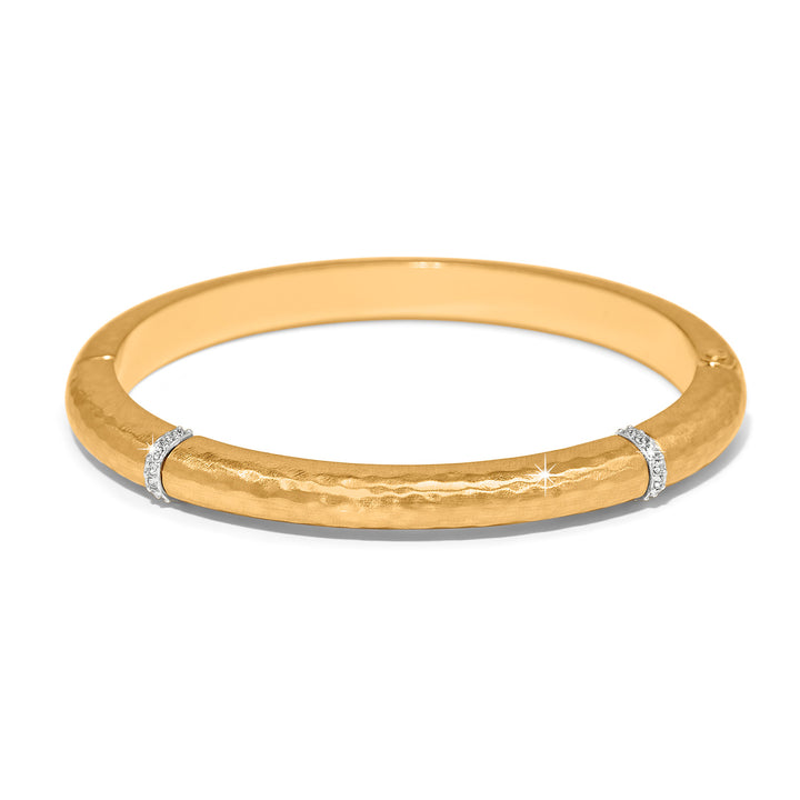 Meridian Geo Hinged Gold Bangle