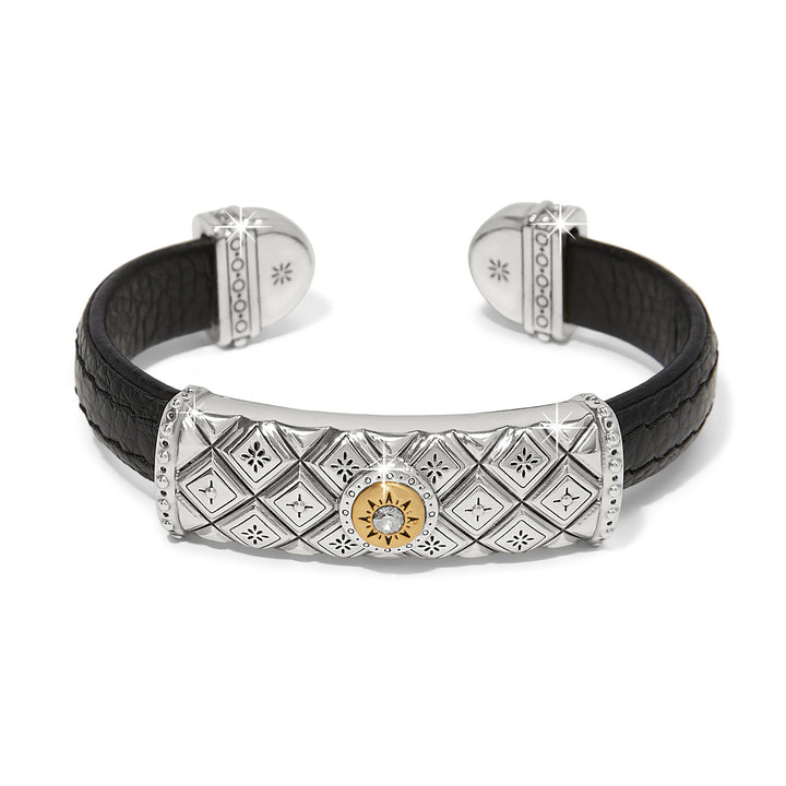 Mosaic Two Tone Black Bar Cuff Bracelet
