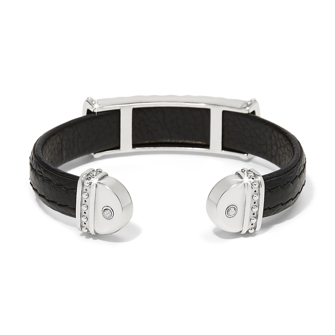 Mosaic Two Tone Black Bar Cuff Bracelet